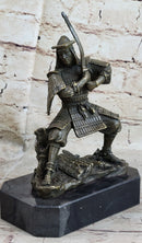 Japanese Samurai Warrior w/ Katana Bronze Statue Sculpture Figurine Kamiko 9" x 7"