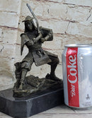 Japanese Samurai Warrior w/ Katana Bronze Statue Sculpture Figurine Kamiko 9" x 7"