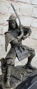 Japanese Samurai Warrior w/ Katana Bronze Statue Sculpture Figurine Kamiko 9" x 7"
