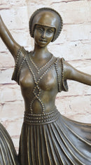 Twin Art Deco Dancer Girls Gemini Pair Bronze Statue Sculpture D.H. Chiparus