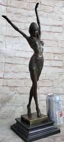 Chiparus Art Deco Bronze Russian Dancer Statue Sculpture Decor 19" x 8"