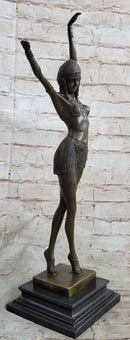 Chiparus Art Deco Bronze Russian Dancer Statue Sculpture Decor 19" x 8"