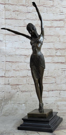 Chiparus Art Deco Bronze Russian Dancer Statue Sculpture Decor 19" x 8"