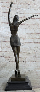 Chiparus Art Deco Bronze Russian Dancer Statue Sculpture Decor 19" x 8"