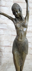 Chiparus Art Deco Bronze Russian Dancer Statue Sculpture Decor 19" x 8"