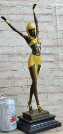 Chiparus Art Deco Bronze Gilt Gold Patina Dancer Statue Sculpture Figure 20" x 8"