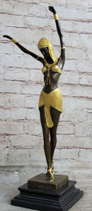 Chiparus Art Deco Bronze Gilt Gold Patina Dancer Statue Sculpture Figure 20" x 8"