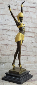 Chiparus Art Deco Bronze Gilt Gold Patina Dancer Statue Sculpture Figure 20" x 8"