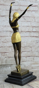 Chiparus Art Deco Bronze Gilt Gold Patina Dancer Statue Sculpture Figure 20" x 8"
