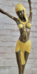 Chiparus Art Deco Bronze Gilt Gold Patina Dancer Statue Sculpture Figure 20" x 8"
