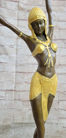 Chiparus Art Deco Bronze Gilt Gold Patina Dancer Statue Sculpture Figure 20" x 8"