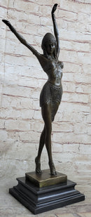 Chiparus Art Deco Bronze Russian Dancer Statue Sculpture Decor 19" x 8"