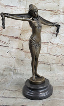 Belly Dancer Chiparus Bronze Sculpture Figurine Marble Base Figurine Figure Deco