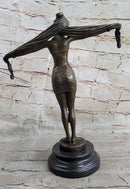 Belly Dancer Chiparus Bronze Sculpture Figurine Marble Base Figurine Figure Deco