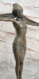 Belly Dancer Chiparus Bronze Sculpture Figurine Marble Base Figurine Figure Deco
