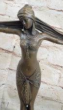 Belly Dancer Chiparus Bronze Sculpture Figurine Marble Base Figurine Figure Deco