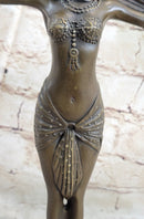Belly Dancer Chiparus Bronze Sculpture Figurine Marble Base Figurine Figure Deco