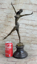 Stunning Bronze Art Deco Dancing Lady Signed Sculpture Figurine Figure Hot Cast