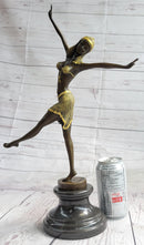 Art Deco Bronze Dancer Sculpture – Jazz Age Female Figure Statue by Chiparus