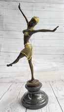 Art Deco Bronze Dancer Sculpture – Jazz Age Female Figure Statue by Chiparus