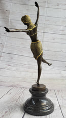 Art Deco Bronze Dancer Sculpture – Jazz Age Female Figure Statue by Chiparus