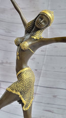 Art Deco Bronze Dancer Sculpture – Jazz Age Female Figure Statue by Chiparus