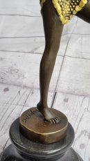 Art Deco Bronze Dancer Sculpture – Jazz Age Female Figure Statue by Chiparus