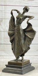 Art Deco Chiparus French Dancer Performer Early 20th Century Fashion Bronze Statue 15" x 9"