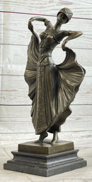 Art Deco Chiparus French Dancer Performer Early 20th Century Fashion Bronze Statue 15" x 9"