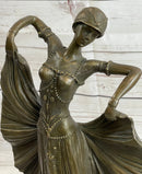 Art Deco Chiparus French Dancer Performer Early 20th Century Fashion Bronze Statue 15" x 9"