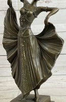 Art Deco Chiparus French Dancer Performer Early 20th Century Fashion Bronze Statue 15" x 9"