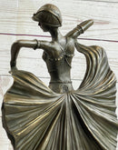 Art Deco Chiparus French Dancer Performer Early 20th Century Fashion Bronze Statue 15" x 9"
