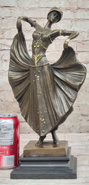 Demetre Chiparus Art Deco Bronze Sculpture Female Dancer Guilded Age Fashion
