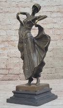 Demetre Chiparus Art Deco Bronze Sculpture Female Dancer Guilded Age Fashion