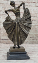 Demetre Chiparus Art Deco Bronze Sculpture Female Dancer Guilded Age Fashion