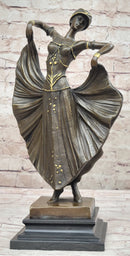 Demetre Chiparus Art Deco Bronze Sculpture Female Dancer Guilded Age Fashion