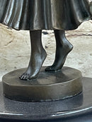 Art Deco Chiparus Russian Dancer Hands Raised Bronze Statue Sculpture Figure Marble Base