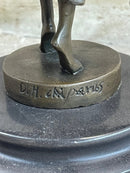 Art Deco Chiparus Russian Dancer Hands Raised Bronze Statue Sculpture Figure Marble Base