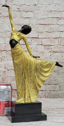 Gold Patina Egyptian Dancer by Romanian Artist Chiparus Bronze Sculpture Statue Sale