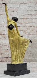 Gold Patina Egyptian Dancer by Romanian Artist Chiparus Bronze Sculpture Statue Sale