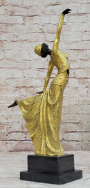 Gold Patina Egyptian Dancer by Romanian Artist Chiparus Bronze Sculpture Statue Sale
