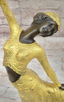 Gold Patina Egyptian Dancer by Romanian Artist Chiparus Bronze Sculpture Statue Sale