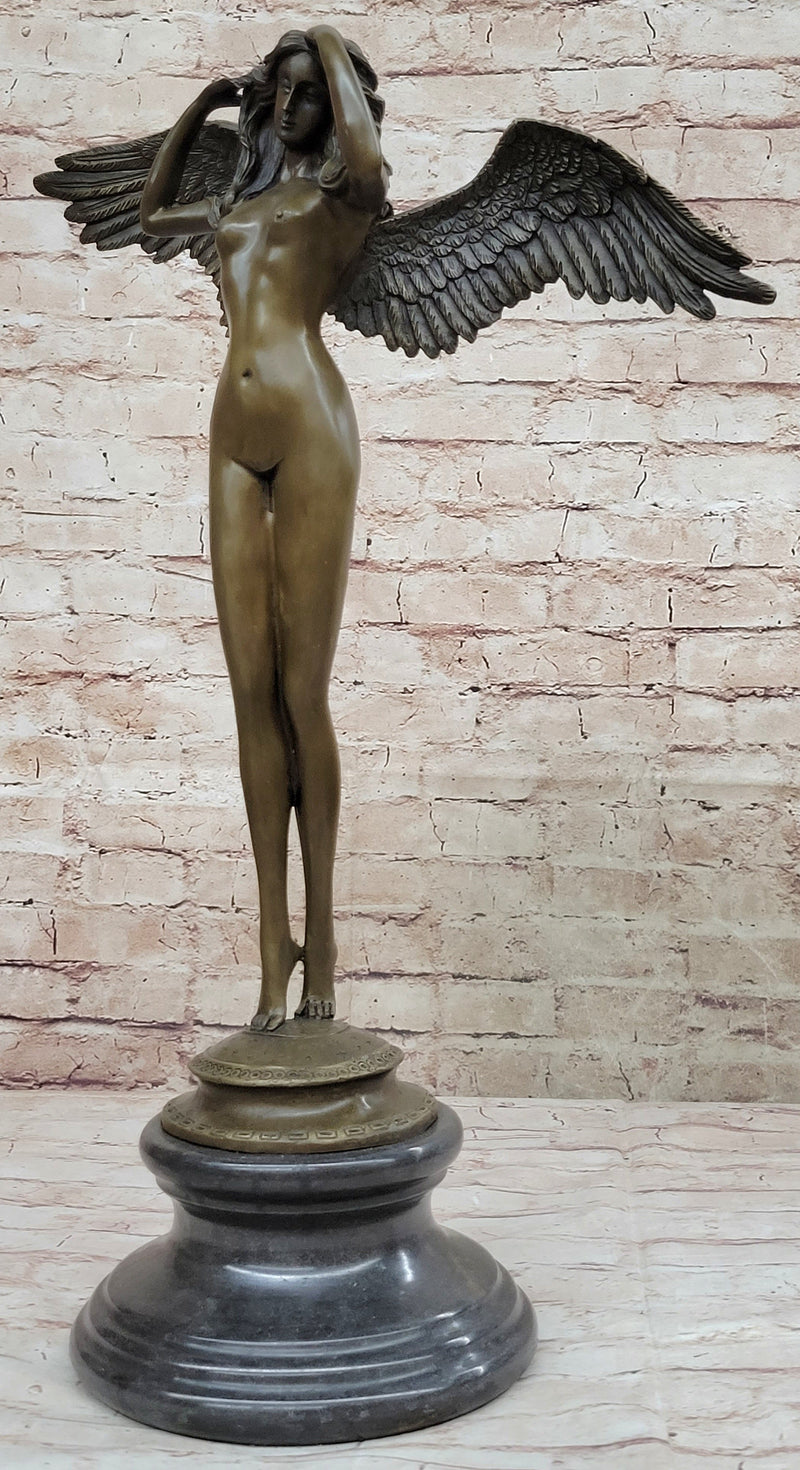 加藤日砂A window Scene Angel in Bronze DESCENDING NIGHT by Adolph Weinman Bronze Metal Statue Winged Female A