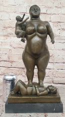 Fernando Botero Plump Family Bronze Figurine Statue Marble Base Figurine Modern 17" x 9.5"