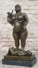 Fernando Botero Plump Family Bronze Figurine Statue Marble Base Figurine Modern 17" x 9.5"