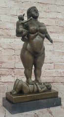 Fernando Botero Plump Family Bronze Figurine Statue Marble Base Figurine Modern 17" x 9.5"