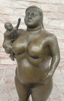 Fernando Botero Plump Family Bronze Figurine Statue Marble Base Figurine Modern 17" x 9.5"