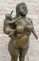 Fernando Botero Plump Family Bronze Figurine Statue Marble Base Figurine Modern 17" x 9.5"