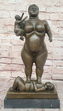 Fernando Botero Plump Family Bronze Figurine Statue Marble Base Figurine Modern 17" x 9.5"