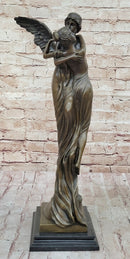 Cupid Eros & Psyche Angelic Romantic Lovers Hot Cast Bronze Sculpture Statue on Marble Base